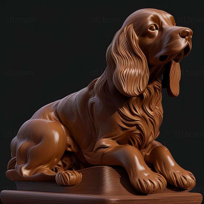 3D model Pont Audemer Spaniel dog (STL)